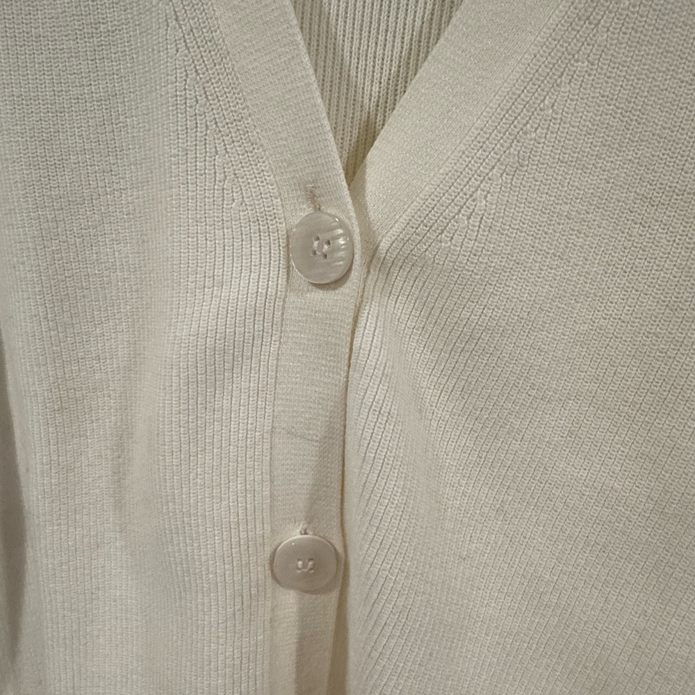 Women's Cream Cardigan Sweater 525 - Picture 5 of 9